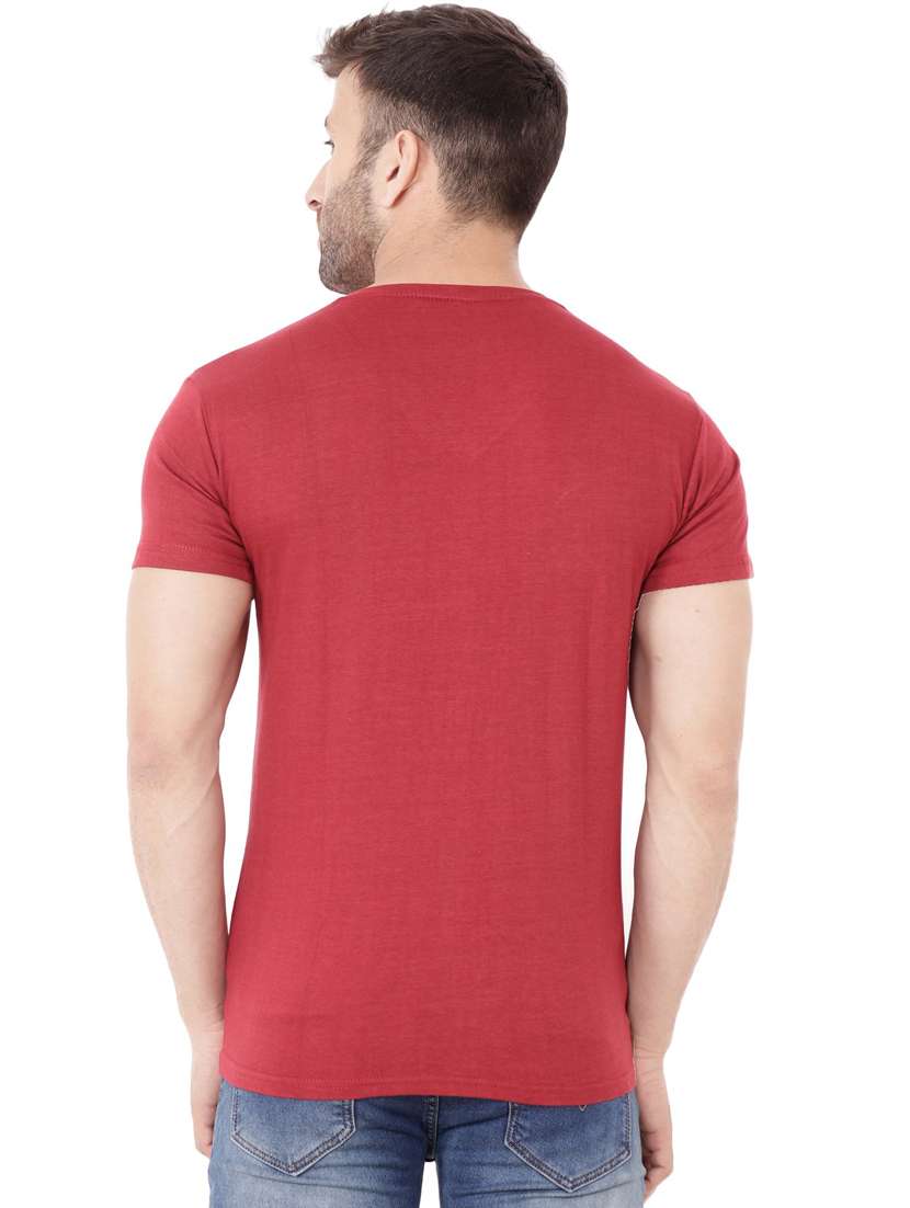 red cotton blend solid t-shirt - 20841551 - Standard Image - 2
