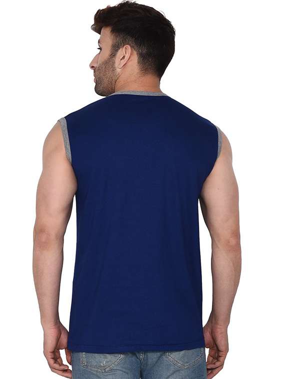 men solid henley neck sleeveless t-shirt - 20841560 -  Standard Image - 2