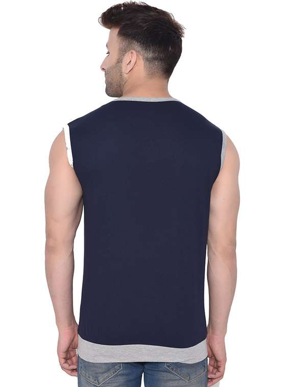 men solid henley neck sleeveless t-shirt - 20841564 -  Standard Image - 2