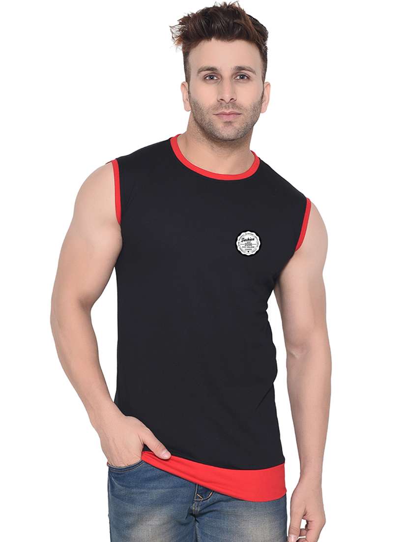 black cotton blend t-shirt