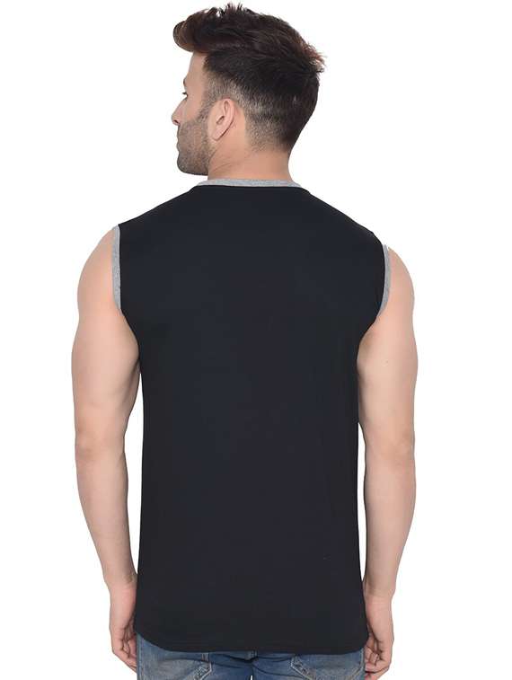 men solid sleeveless t-shirt - 20841571 -  Standard Image - 2