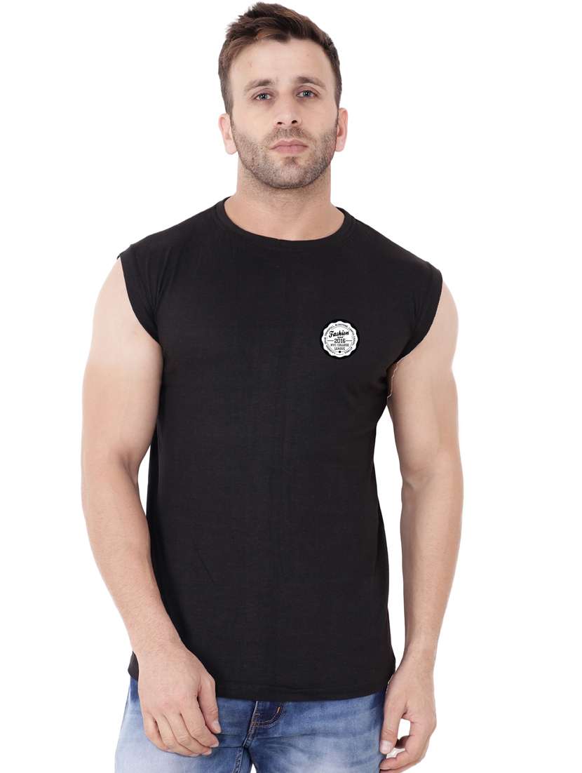 black cotton blend t-shirt