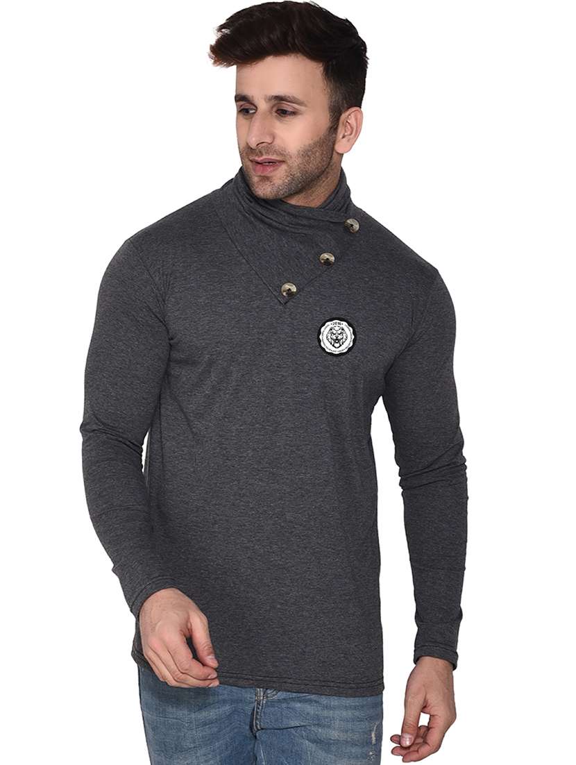 grey cotton blend t-shirt