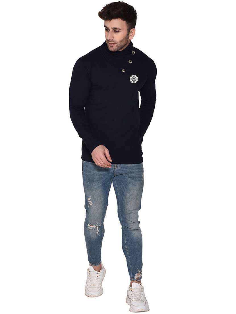 dark blue cotton blend t-shirt - 20841594 -  Standard Image - 2