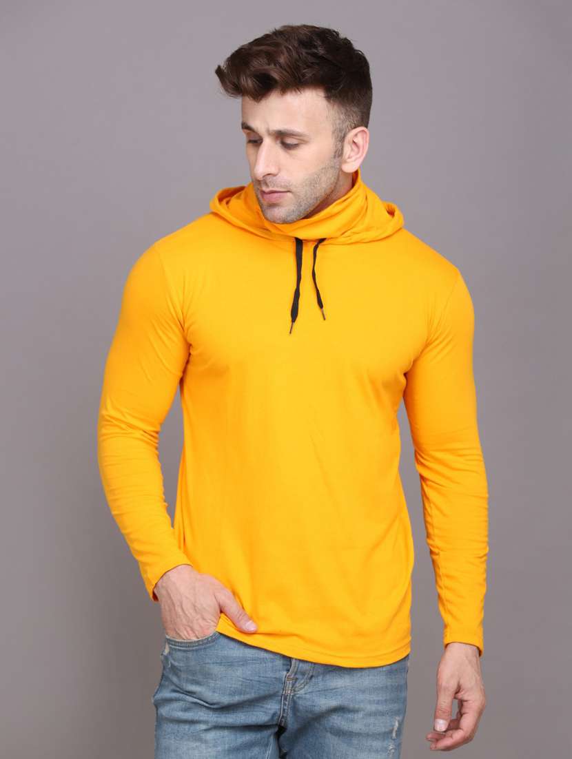 yellow cotton blend t-shirt