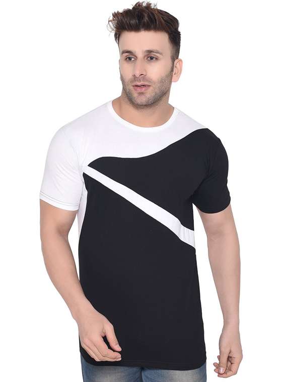 black cotton blend t-shirt
