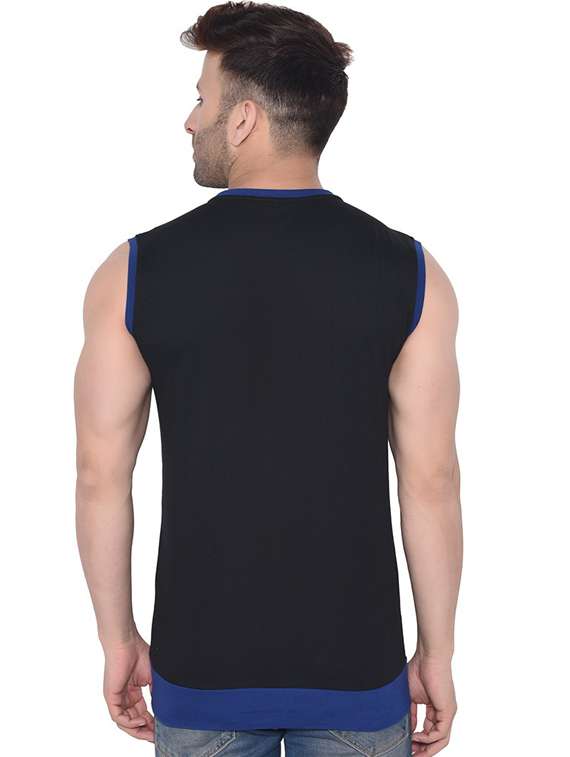 men logo print round neck sleeveless t-shirt - 20841725 -  Standard Image - 2