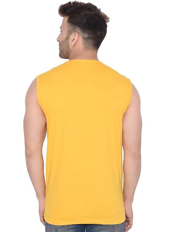 men logo print round neck sleeveless t-shirt - 20841730 -  Standard Image - 2