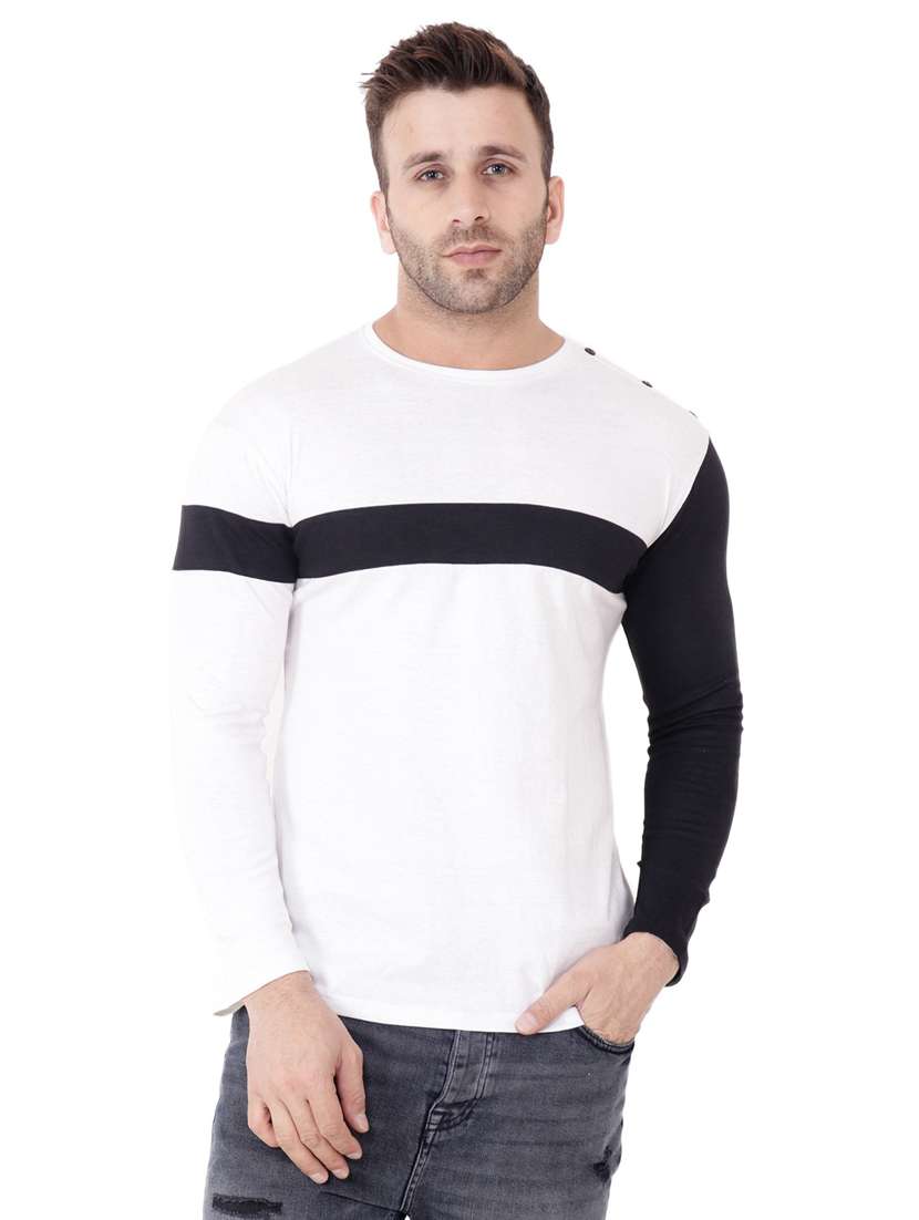 men color block long sleeve t-shirt - 20841754 -  Zoom Image - 0