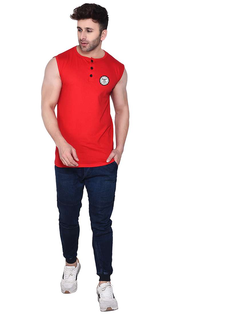 red cotton blend t-shirt - 20841785 -  Standard Image - 2