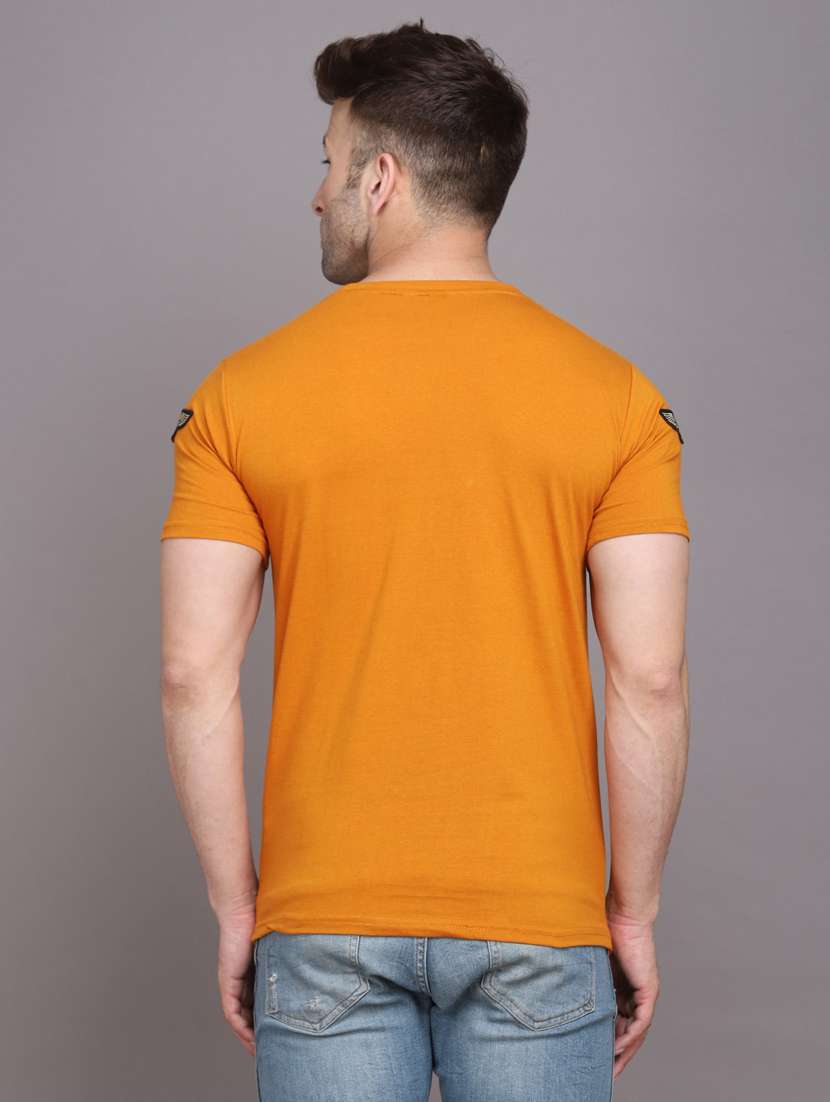 yellow cotton blend all over print t-shirt - 20841834 -  Standard Image - 2