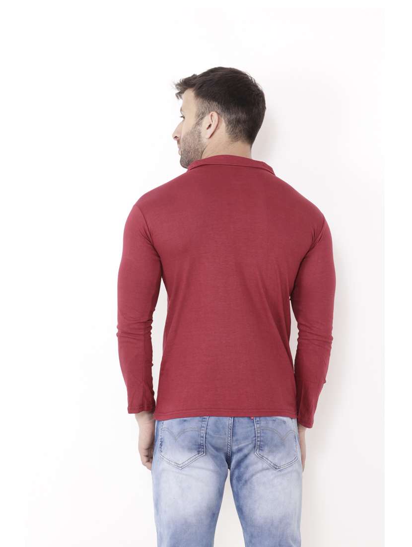 maroon cotton blend t-shirt - 20841858 -  Standard Image - 2