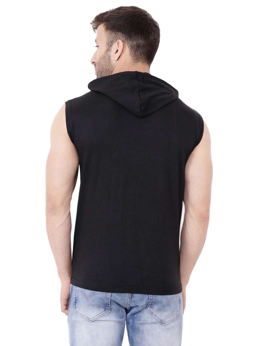 men solid sleeveless hooded t-shirt - 20841890 -  Standard Image - 2