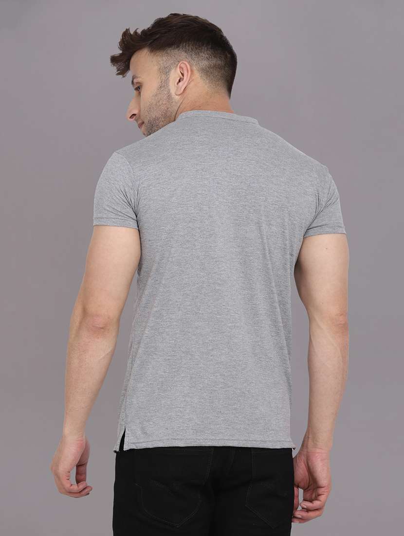 men solid mandarin neck t-shirt - 20841893 -  Standard Image - 2