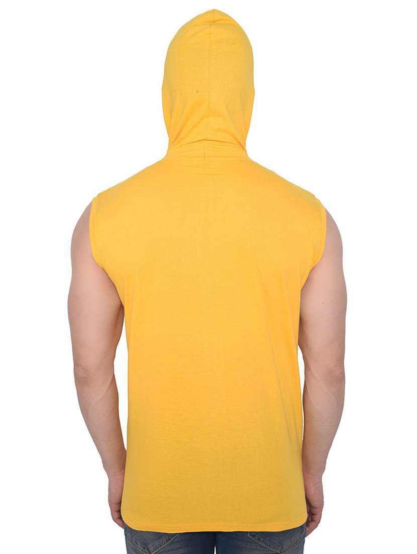 men solid sleeveless hooded t-shirt - 20842005 -  Standard Image - 2