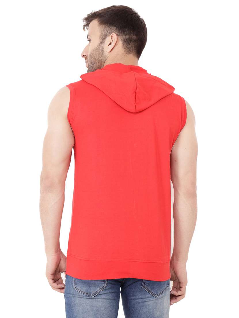 red solid cotton blend t-shirt - 20842061 -  Standard Image - 2