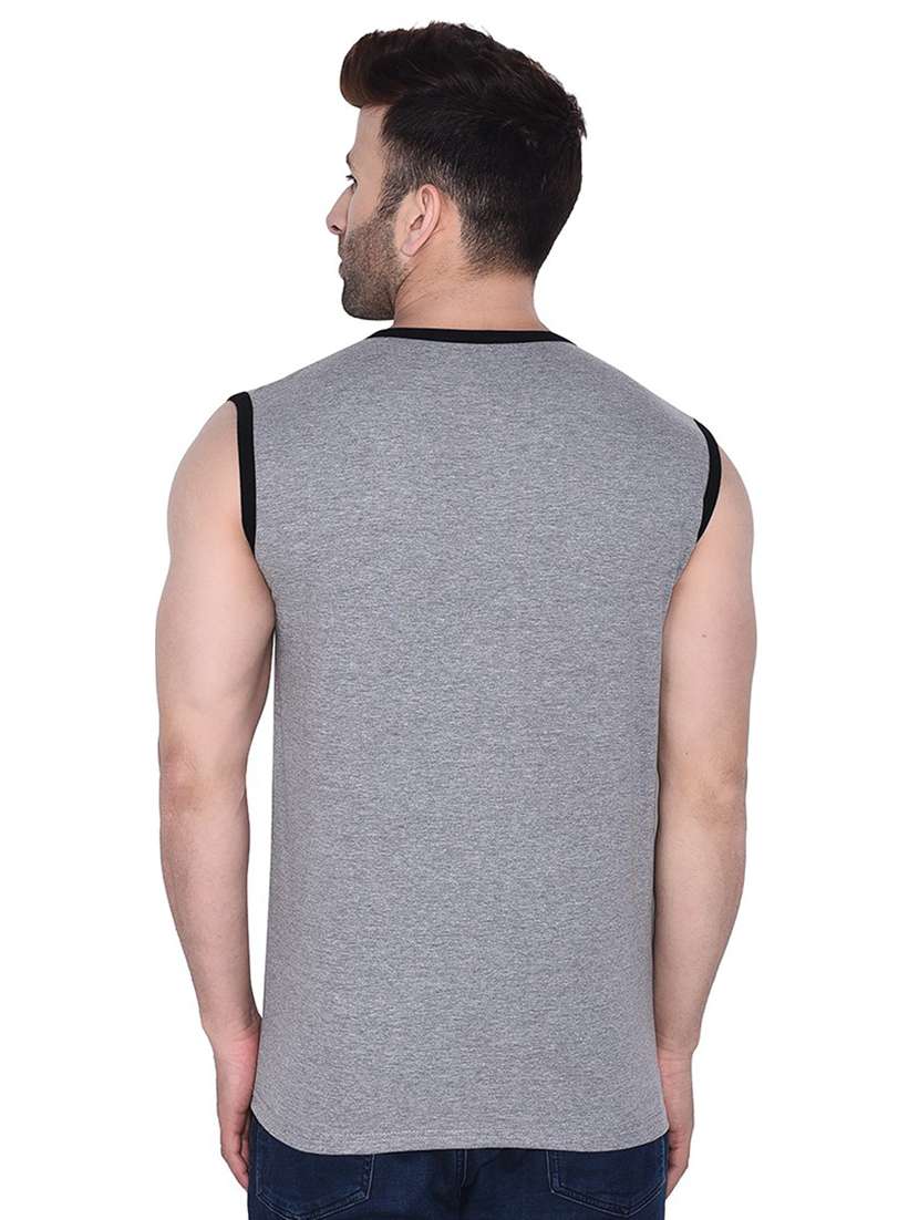 men solid sleeveless t-shirt - 20842095 -  Standard Image - 2