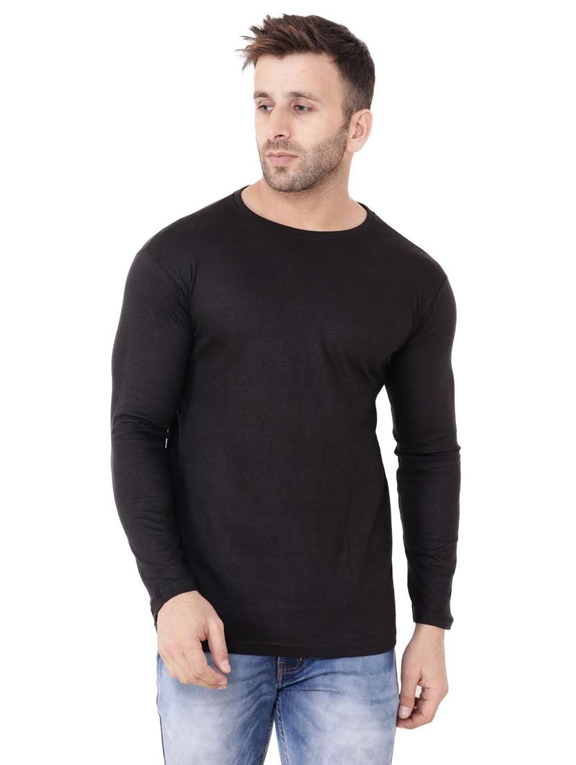 black cotton blend t-shirt