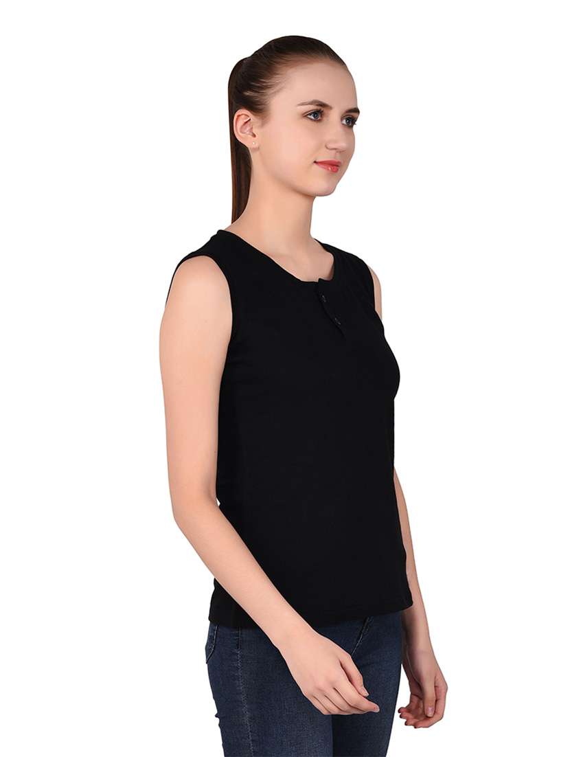 women solid round neck t-shirt - 20842137 - Standard Image - 2