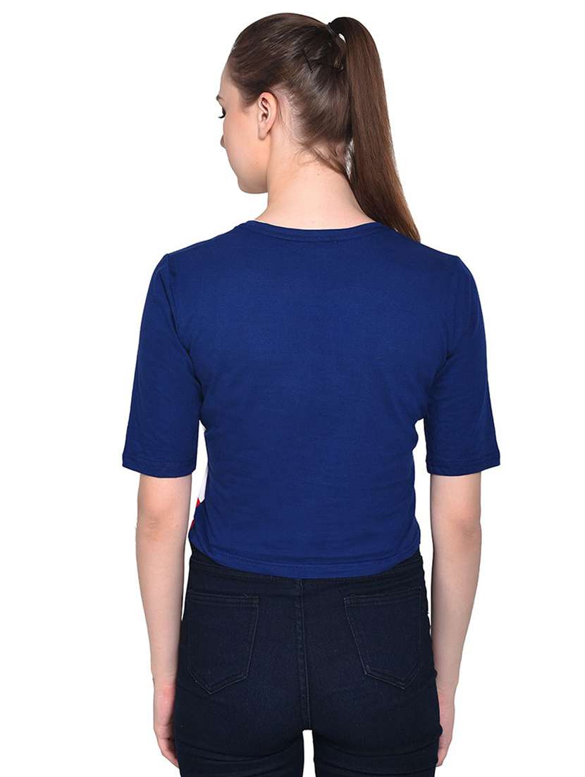 multi colored cotton blend crop tee - 20842150 -  Standard Image - 2