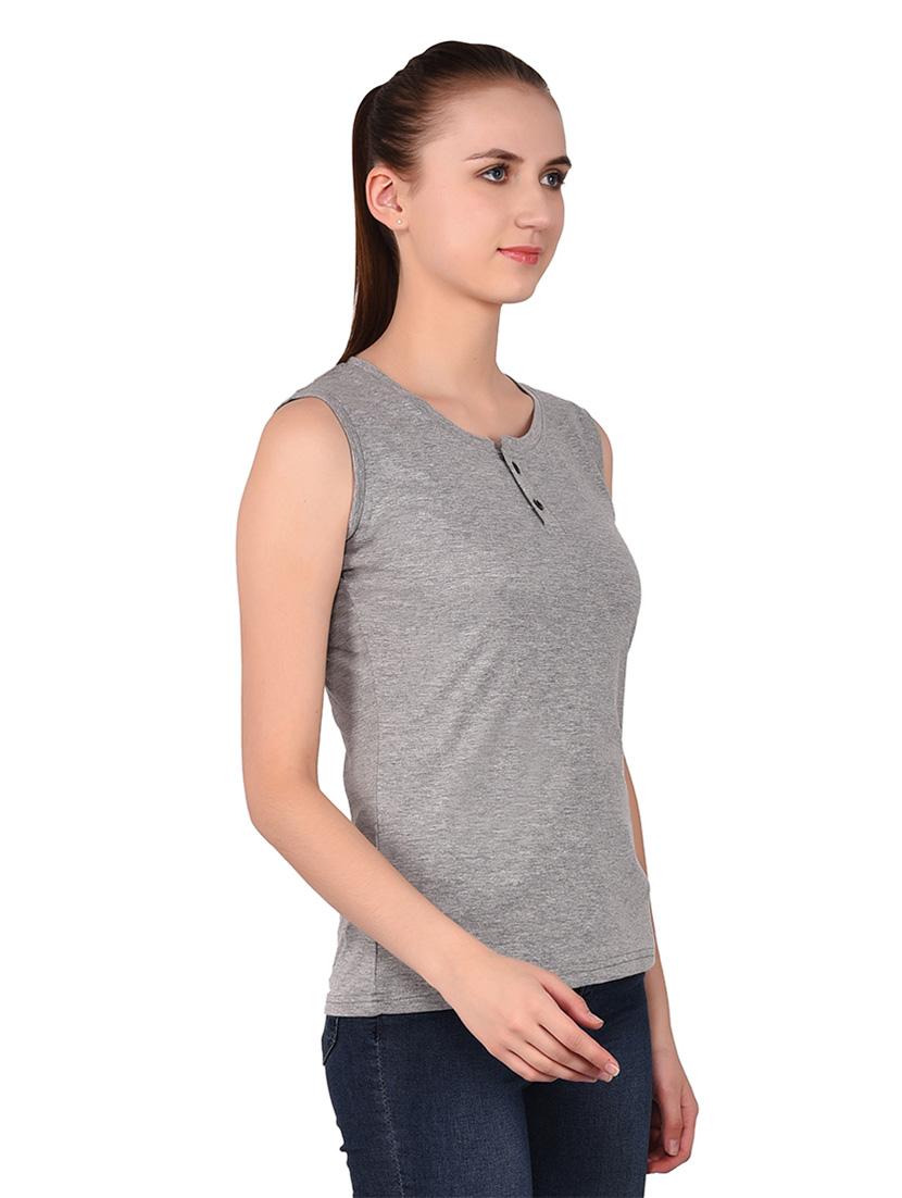 women solid round neck t-shirt - 20842165 - Standard Image - 2