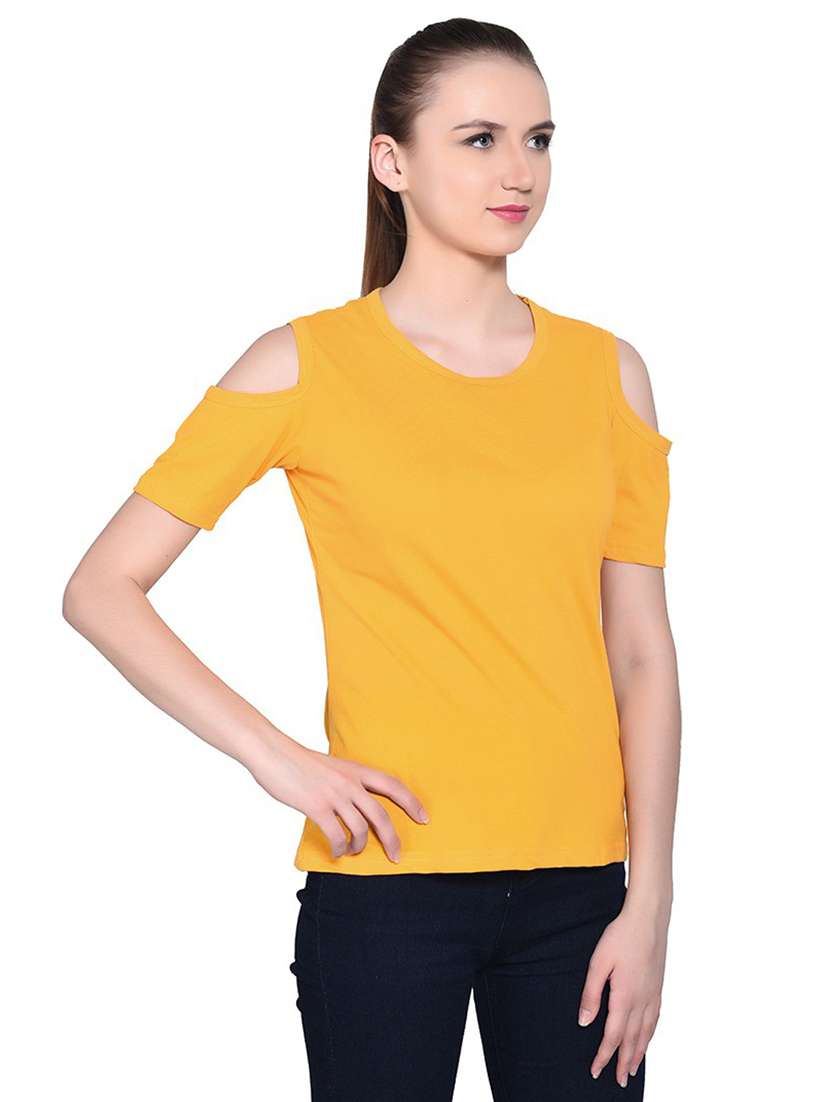mustard cotton blend t-shirt - 20842166 -  Standard Image - 2