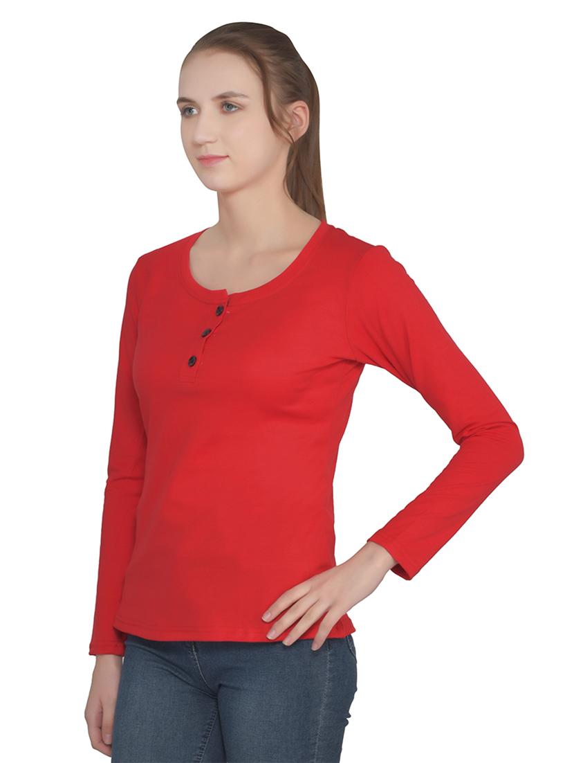 women solid round neck t-shirt - 20842214 - Standard Image - 2