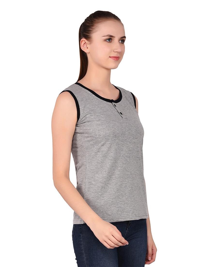women solid round neck t-shirt - 20842217 - Standard Image - 2