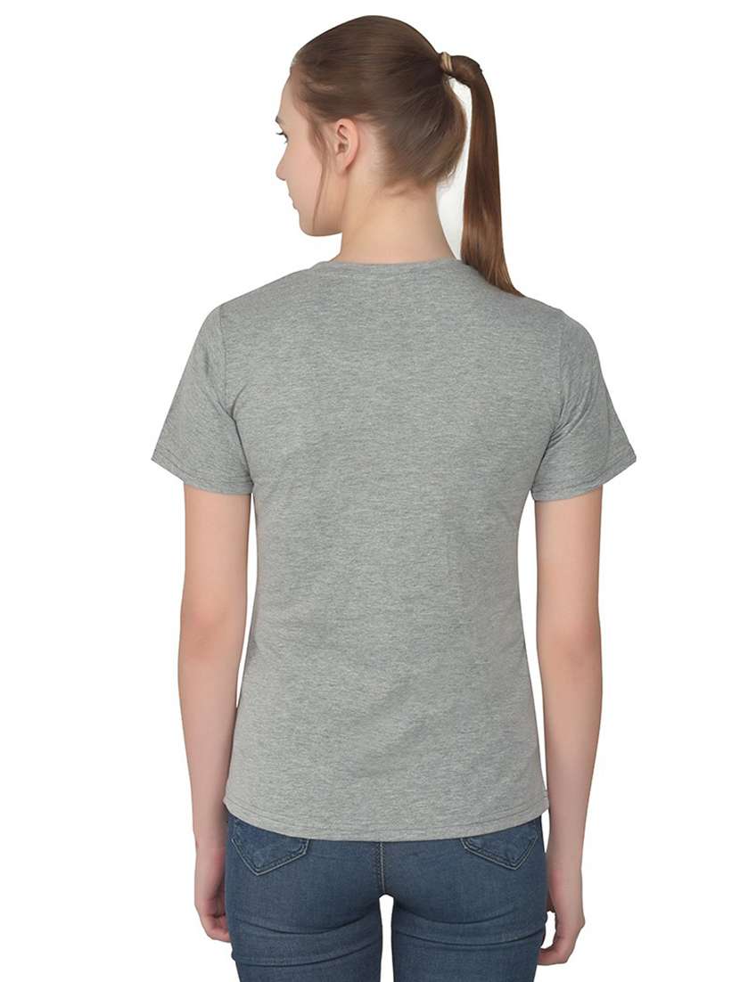 grey cotton blend plain t-shirt - 20842220 -  Standard Image - 2