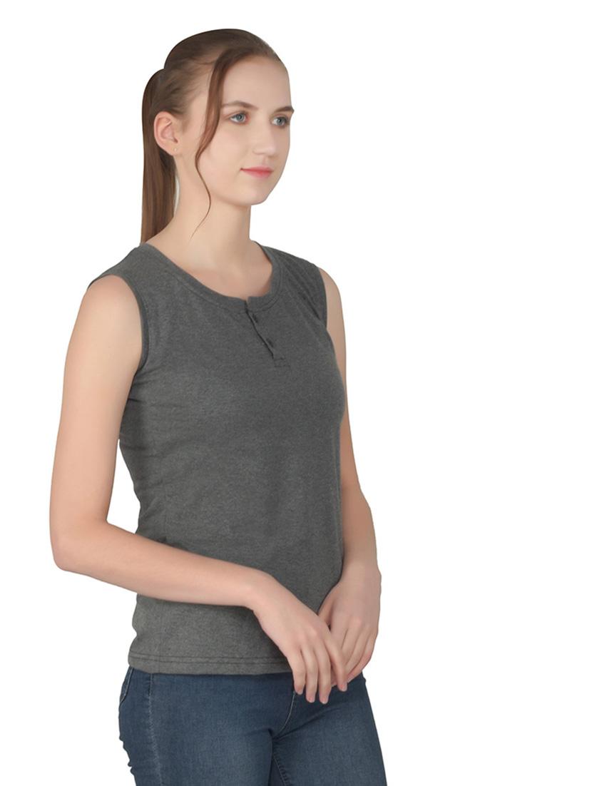 women solid round neck t-shirt - 20842226 - Standard Image - 2