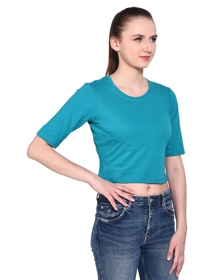 women solid round neck t-shirt - 20842232 -  Standard Image - 2