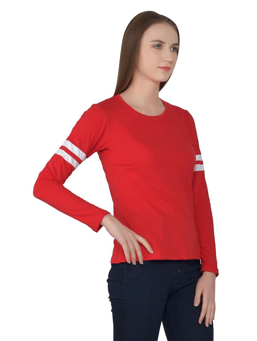 women solid round neck t-shirt - 20842236 -  Standard Image - 2
