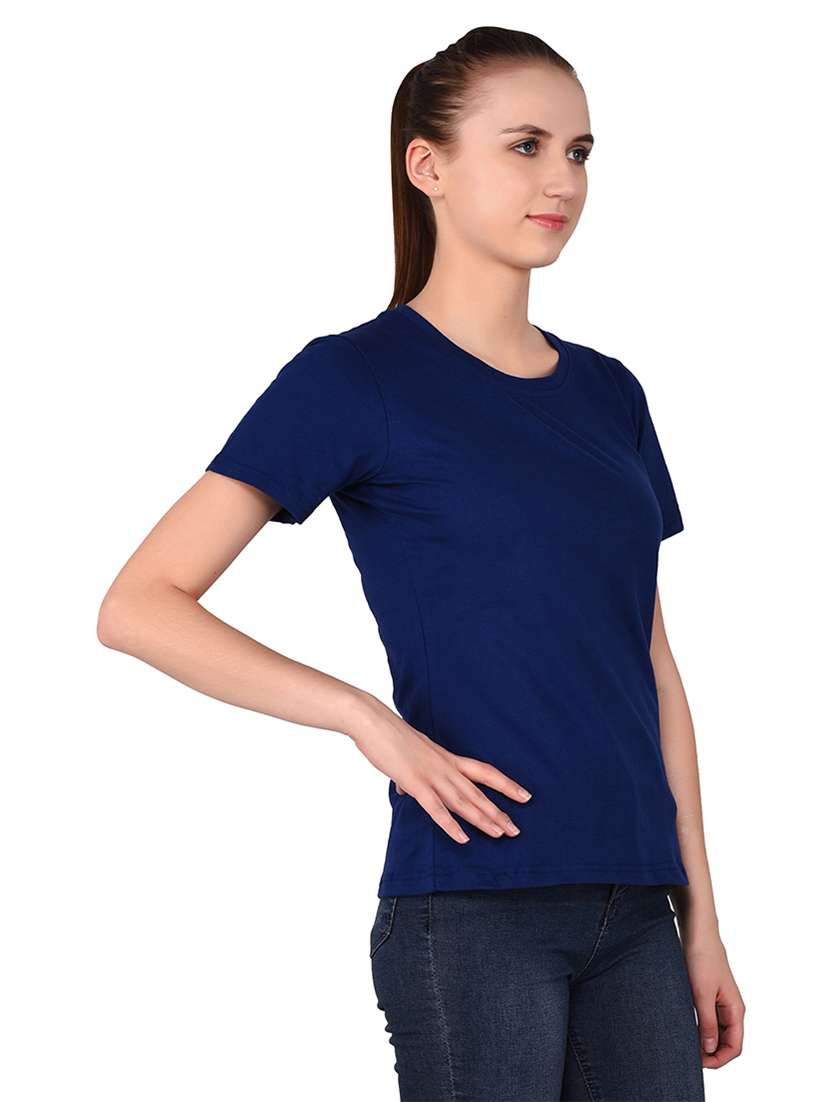 women solid round neck t-shirt - 20842255 -  Standard Image - 2