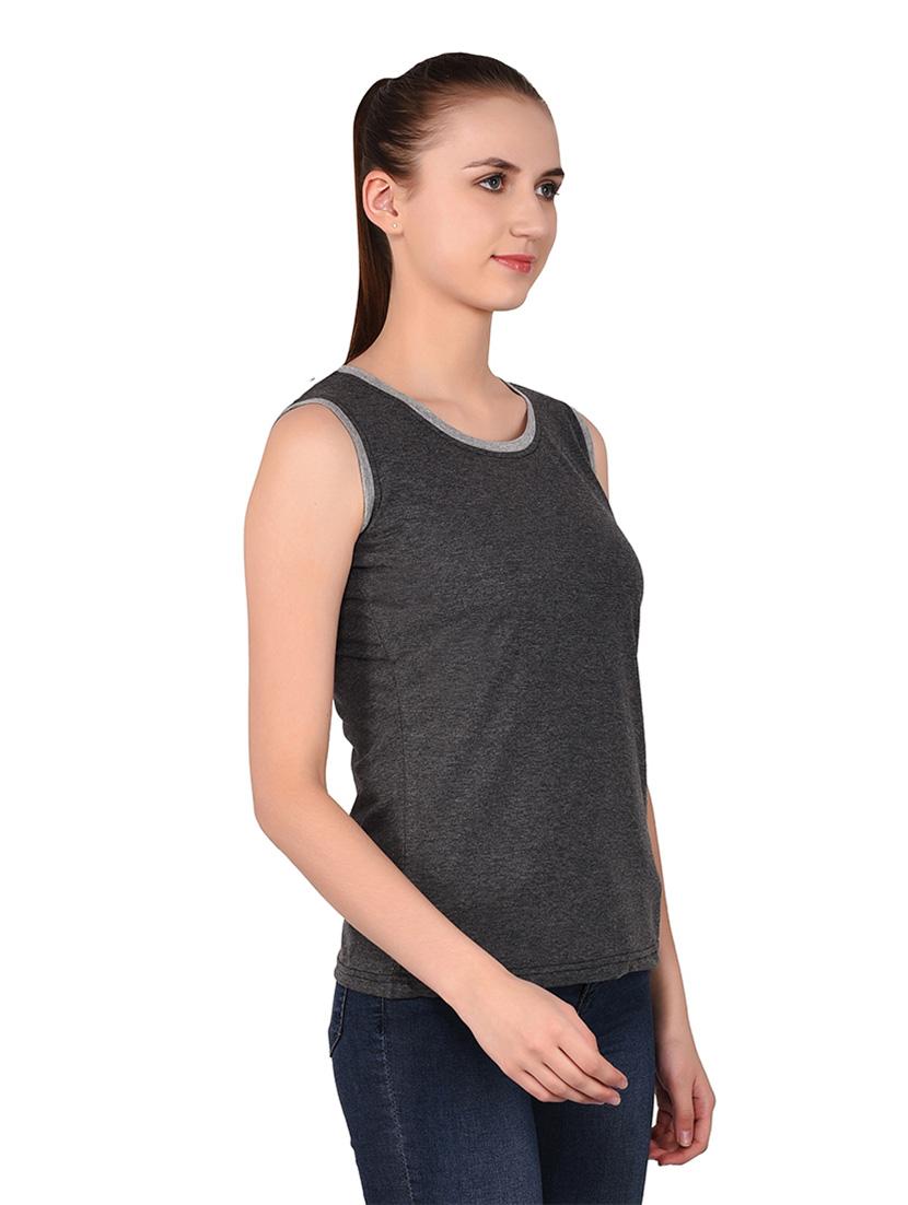 women solid round neck t-shirt - 20842256 - Standard Image - 2