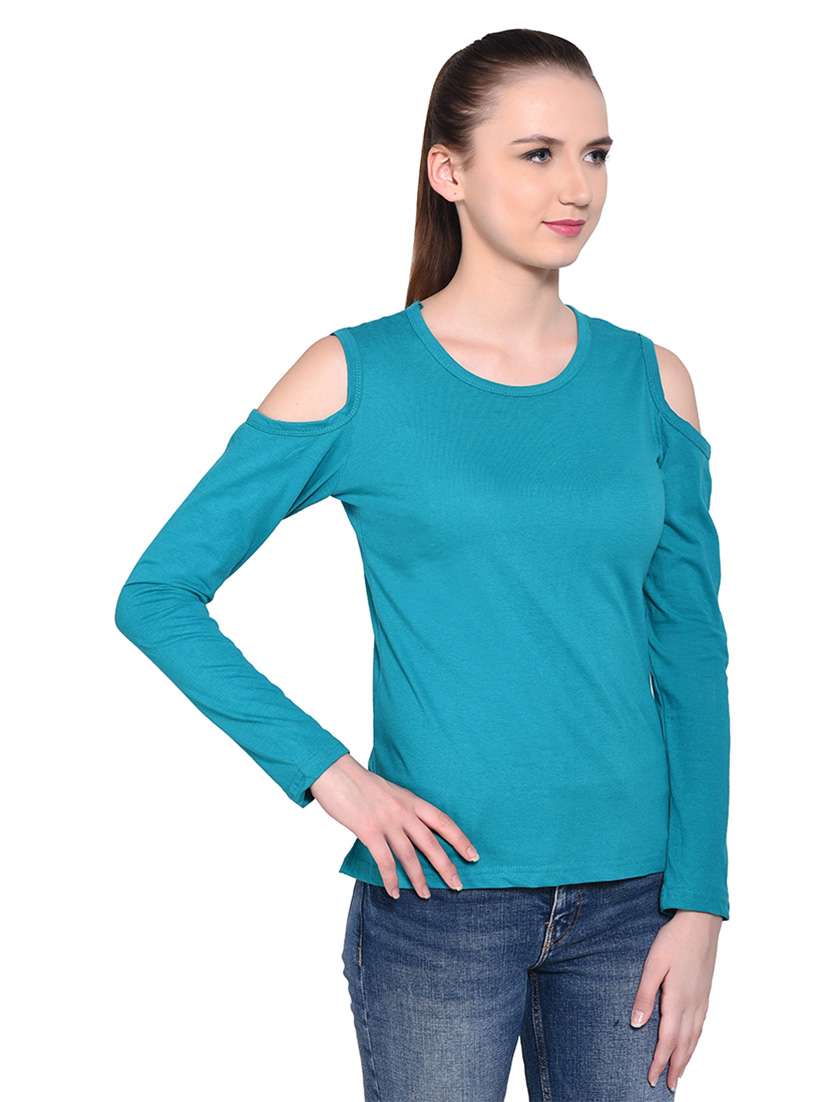 women solid round neck t-shirt - 20842272 -  Standard Image - 2