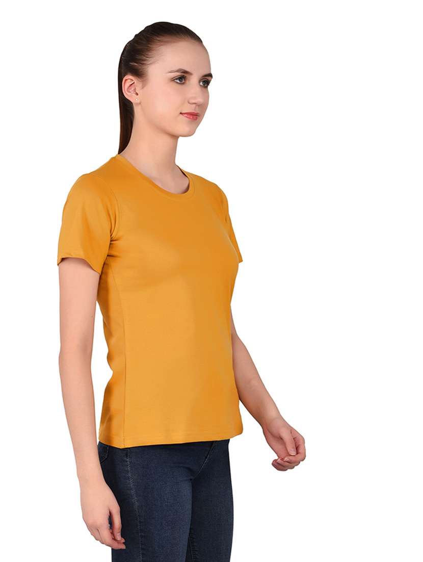 women solid round neck t-shirt - 20842279 -  Standard Image - 2