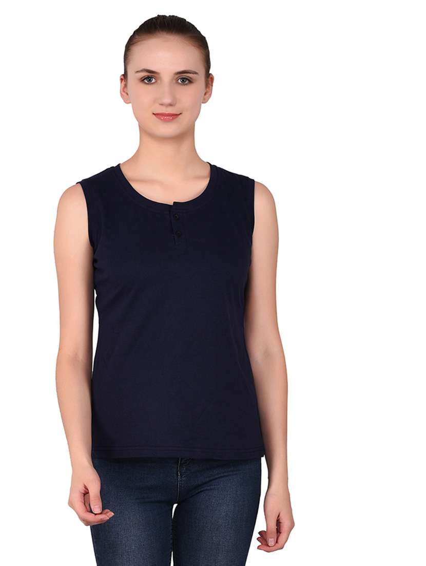 women solid round neck t-shirt