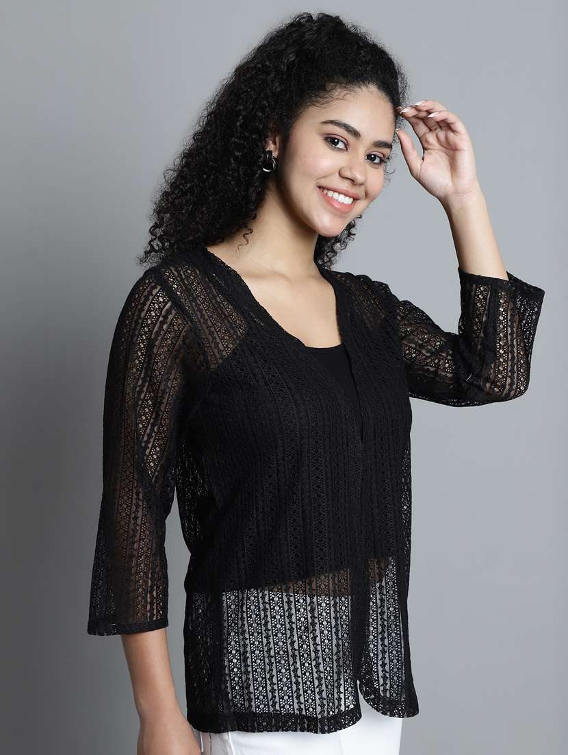 women self design net regular shrug - 20844429 -  Standard Image - 2