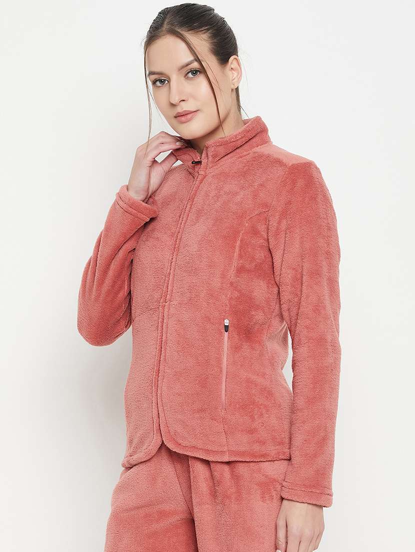 peach fleece plain sweatshirt - 20844484 -  Standard Image - 2
