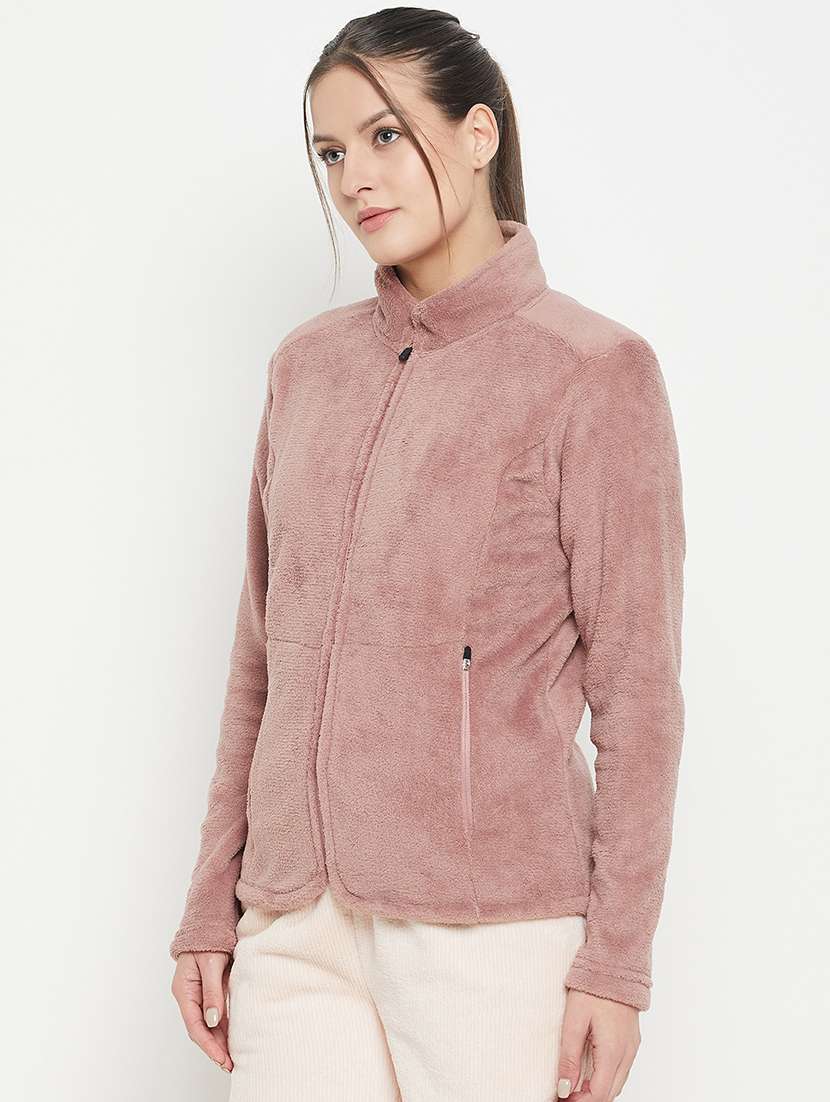 mauve fleece plain sweatshirt - 20844485 -  Standard Image - 2