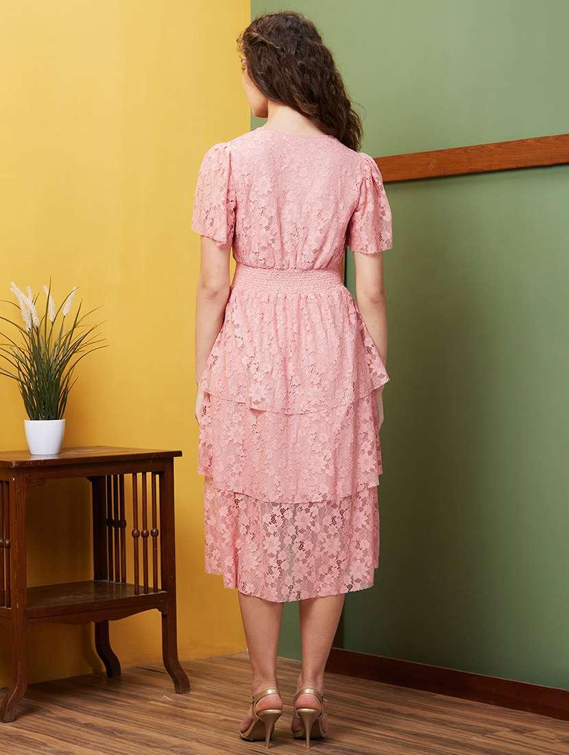 pink self-designed layered dress - 20844568 - Standard Image - 2