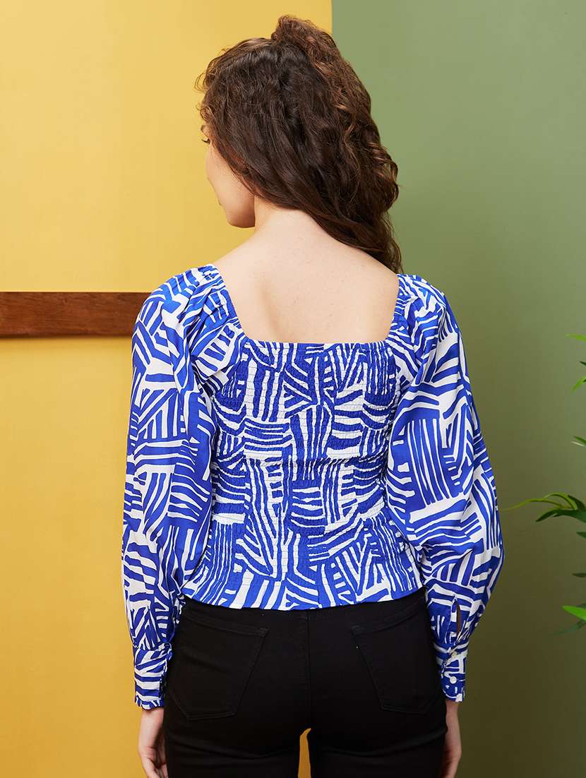 blue abstract printed regular top - 20844592 -  Standard Image - 2