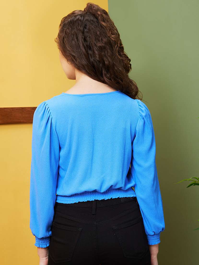 blue solid regular top - 20844600 -  Standard Image - 2