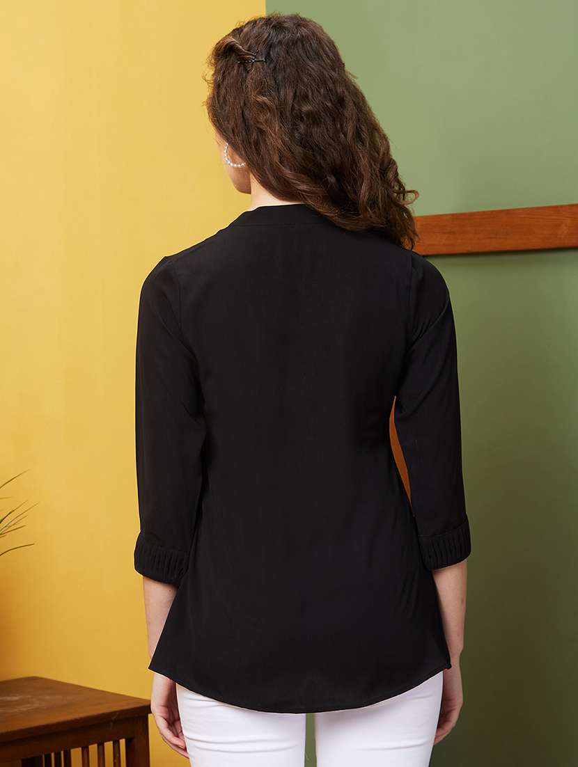 black solid regular top - 20844604 -  Standard Image - 2