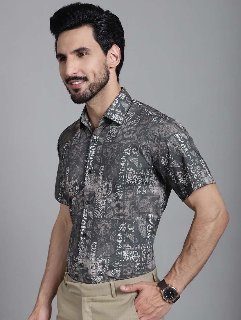 grey cotton casual shirt - 20844689 -  Standard Image - 2