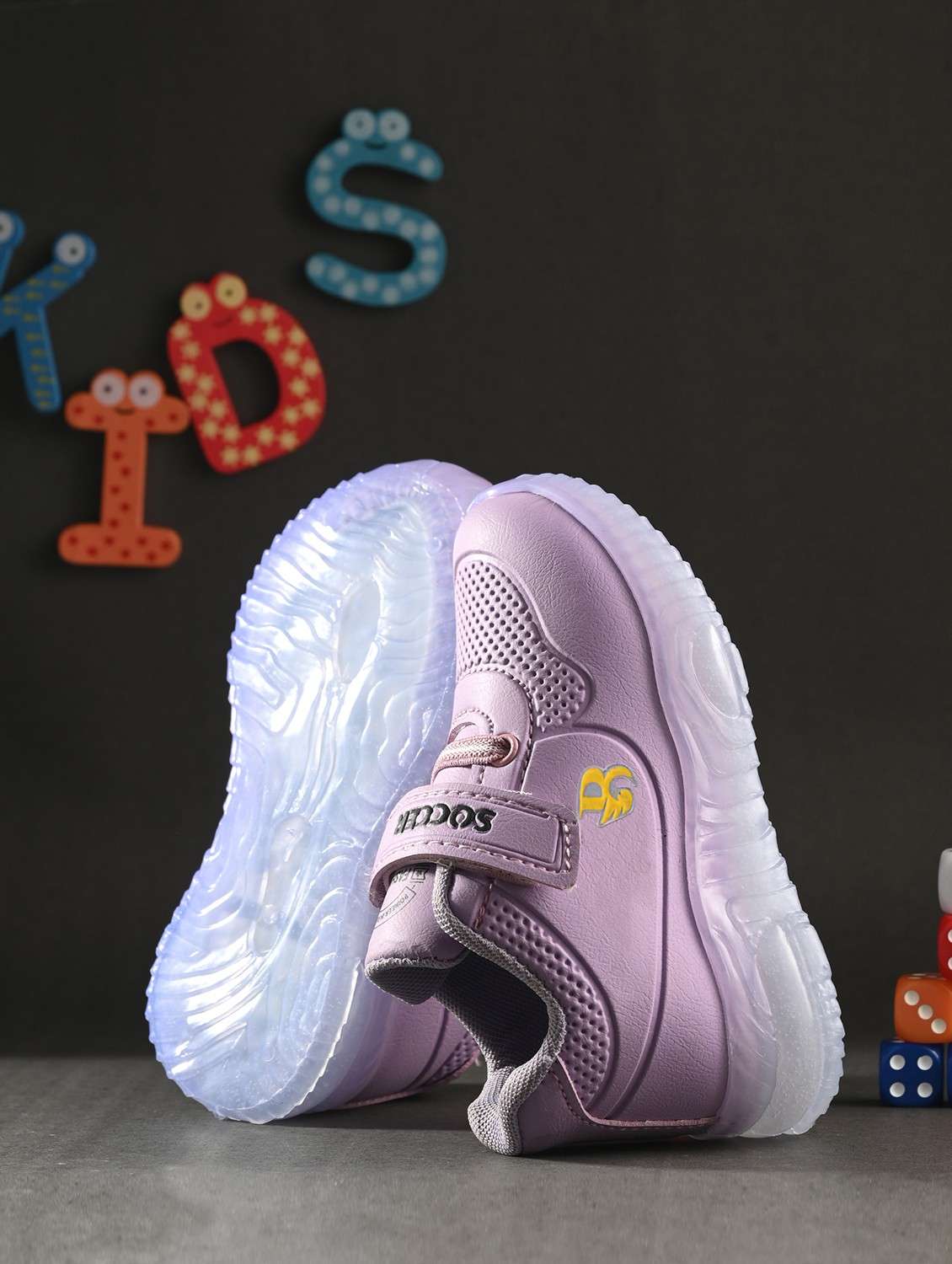 purple detailed mesh sneaker