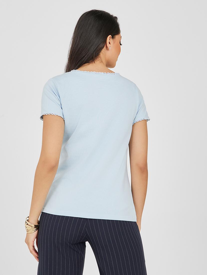 ai aqua cotton plain t-shirt - 20845940 - Standard Image - 2