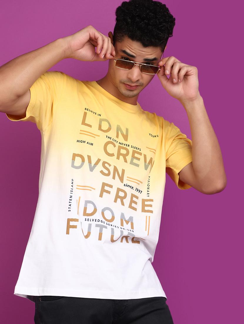 men round neck front printed t-shirt - 20846406 - Standard Image - 2