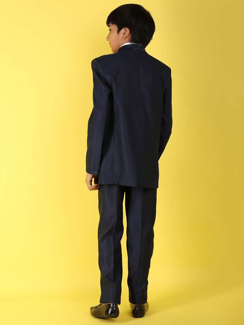 boys navy blue solid suit set - 20846446 -  Standard Image - 2