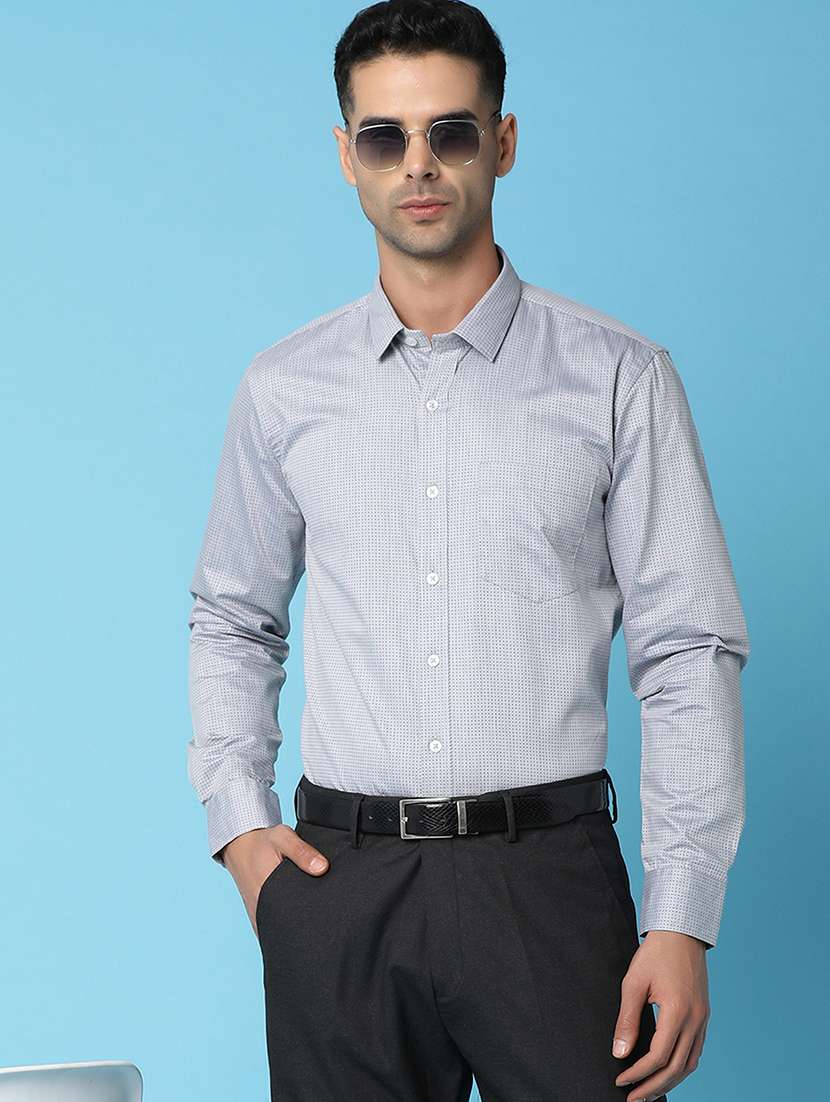 grey cotton formal shirt - 20846464 -  Standard Image - 2